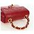 Borsa CHANEL Mini Matelasse 17 in pelle di agnello rossa e oro CC Auth 156630 Rosso D'oro - vista 6