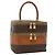 Céline Beauty Case CELINE Macadam Canvas PVC Pelle Marrone Oro Auth 178930A D'oro