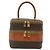 Céline Beauty Case CELINE Macadam Canvas PVC Pelle Marrone Oro Auth 178930A D'oro - vista 13