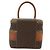 Céline Beauty Case CELINE Macadam Canvas PVC Pelle Marrone Oro Auth 178930A D'oro - vista 2