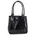 Borsa Tote Salvatore Ferragamo in vernice nera e argento Auth bs34940 Nero