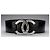 Chanel 07P Breiter Lackgürtel in Schwarz mit CC-Logo in Krokoprägung Silber Hardware - Ansicht 3