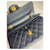Borsa Chanel Classic Flap in Pelle Martellata Nera Nero - vista 15