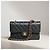 Borsa Chanel Classic Flap in Pelle Martellata Nera Nero - vista 7