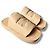 Ciabatte Burberry in pelle beige con logo - vista 11