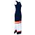 Vestido Loewe Tank largo de algodón sin mangas con rayas Blanco Naranja Azul oscuro - vista 3