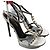 Saint Laurent Sandali Alice 105 in pelle bianca perle e catene Bianco