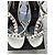 Saint Laurent Sandali Alice 105 in pelle bianca perle e catene Bianco - vista 5