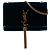 Saint Laurent Bolso Bandolera Kate de Terciopelo Azul Pequeño con Monograma y Borla