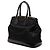 Tote Prada Black Saffiano Vernice Trimmed Tessuto Parabole Nero - vista 2
