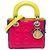 Dior Mini Lady Dior Cannage aus dreifarbigem Lammleder Rosa Pink