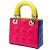 Dior Mini Lady Dior Cannage aus dreifarbigem Lammleder Rosa Pink - Ansicht 2