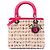 Lady Dior in rafia intrecciata beige Medium