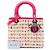 Lady Dior in rafia intrecciata beige Medium - vista 7
