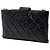 Clutch Chanel Black Quilted Glazed Calfskin Coco Pleats Chain Nero - vista 2