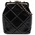 Clutch Chanel Black Small CC Quilted Lambskin Kisslock Frame Negro