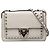 Borsa a tracolla Valentino in pelle grigia Rockstud con chiusura Flip Lock Marrone Grigio