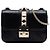 Valentino Black Mini Leather Rockstud Glam Lock Crossbody Nero