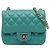 Chanel Green Mini Square Classic Lambskin Single Flap Vert
