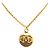 Collana con pendente a cerchio Chanel Gold CC placcato oro D'oro