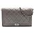 Le Boy Clutch Boy Chanel em pele de cordeiro metalizada acolchoada marrom com corrente Taupe