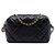 Chanel Black CC gesteppte Lammfell Diamond Camera Bag Schwarz