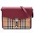 Borsa a tracolla Burberry Red Small Leather and House Check Canvas Derby Macken Rosso Bordò