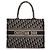 Tote Book in tela ricamata Oblique blu di Dior, misura Medium Blu navy