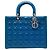 Lady Dior Cannage in vernice blu Large