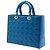 Lady Dior Cannage in vernice blu Large - vista 2