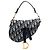 Borsa Saddle in tela Oblique blu mini Dior Blu navy