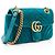 Borsa Gucci Matelasse Velvet GG Marmont Small Flap Blu - vista 2