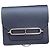 Cartera Hermès Roulis Slim de cuero azul