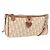 Borsa a Spalla Christian Dior Trotter Canvas Romantic PVC Beige Argento Auth 177266