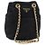 PRADA Chain Schultertasche Wildleder Schwarz Gold Auth bs34965 Golden