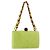 CHANEL Matelasse Chain Hand Bag Suede Light green CC Auth 176874SAV Verde chiaro