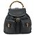 Zaino GUCCI Bamboo in pelle nera e oro Auth 176996 Nero D'oro - vista 13