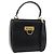 Salvatore Ferragamo Gancini Hand Bag Leather 2way Black Gold Auth 177018 Golden