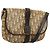 Borsa a tracolla Christian Dior Trotter Canvas Marrone Oro Auth 177851 D'oro