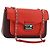 Borsa a tracolla FENDI Chain Baguette in pelle rossa argento Auth 177969A Rosso