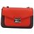 Borsa a tracolla FENDI Chain Baguette in pelle rossa argento Auth 177969A Rosso - vista 13