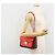 Borsa a tracolla FENDI Chain Baguette in pelle rossa argento Auth 177969A Rosso - vista 24