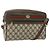 Borsa GUCCI GG Supreme Web Sherry Line PVC Beige Oro 119 02 088 Auth 178473 D'oro