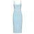 Alessandra Rich Vestido Midi de Punto Rayado Turquesa