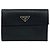 Prada Tri-Fold Wallet aus schwarzem Saffiano-Leder