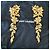 Saint Laurent Orecchini a Clip XXL Fiori Dorati D'oro - vista 4
