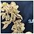 Saint Laurent Orecchini a Clip XXL Fiori Dorati D'oro - vista 8