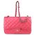 Borsa a tracolla Chanel Double Flap in agnello rosa