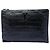 Portadocumenti con monogramma in pelle nera con stampa coccodrillo Saint Laurent Nero