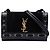 Saint Laurent Borsa a tracolla Kate in scamosciato nero con cuciture a corda, misura Medium